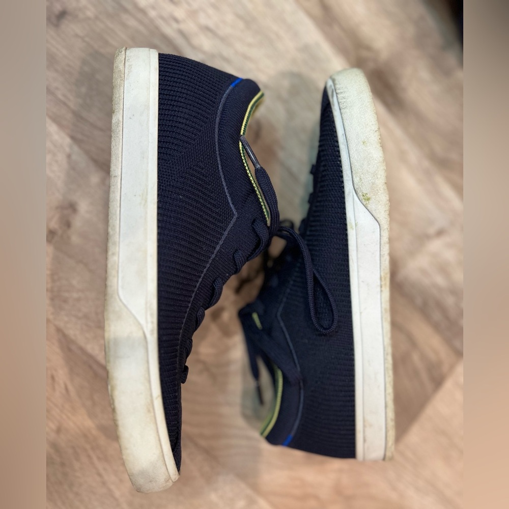 Rothy's Navy and Lime Green Sneakers - Picture 5 of 7